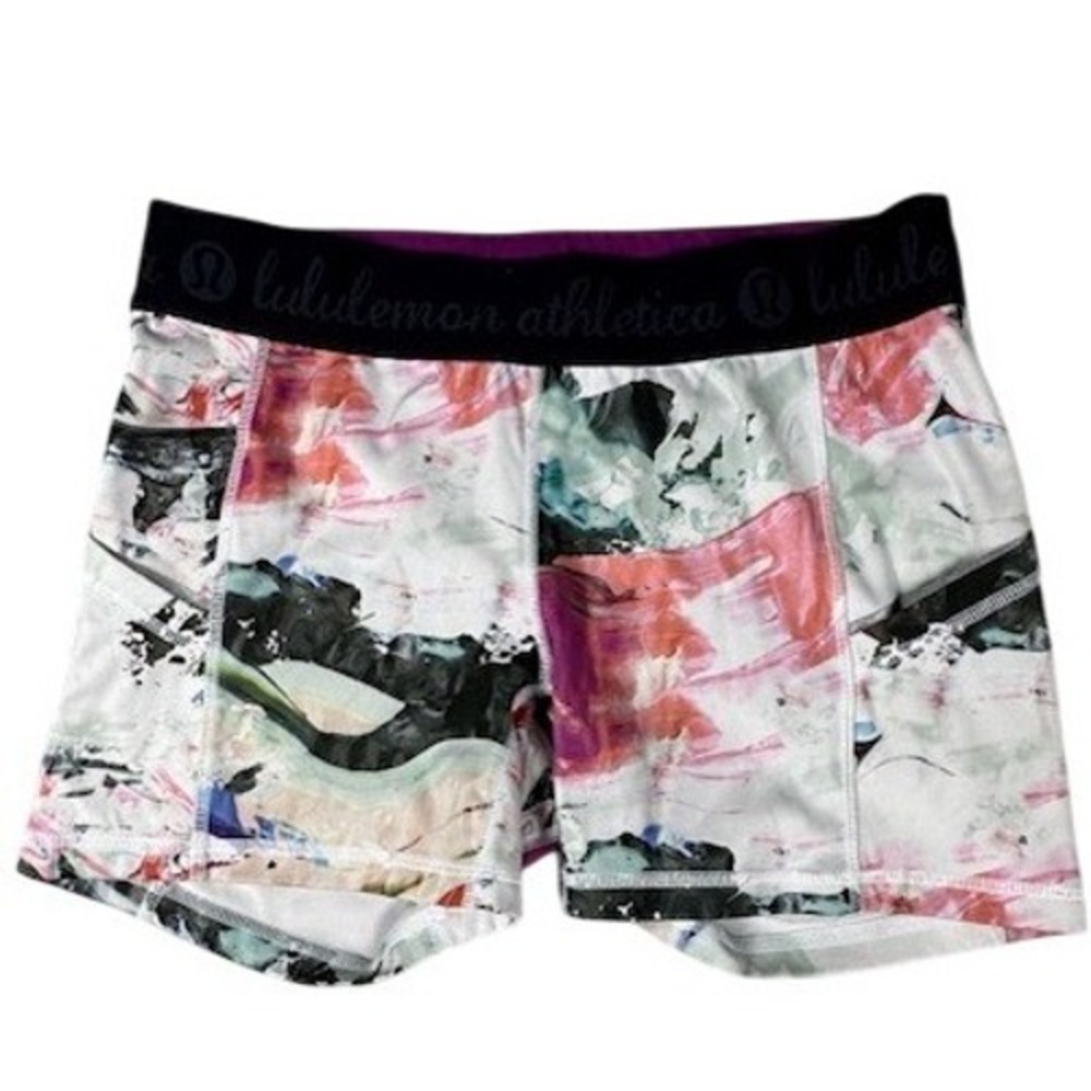 Lululemon Women's 6 Speed Up Athletic Running Shorts Watercolor Floral Print